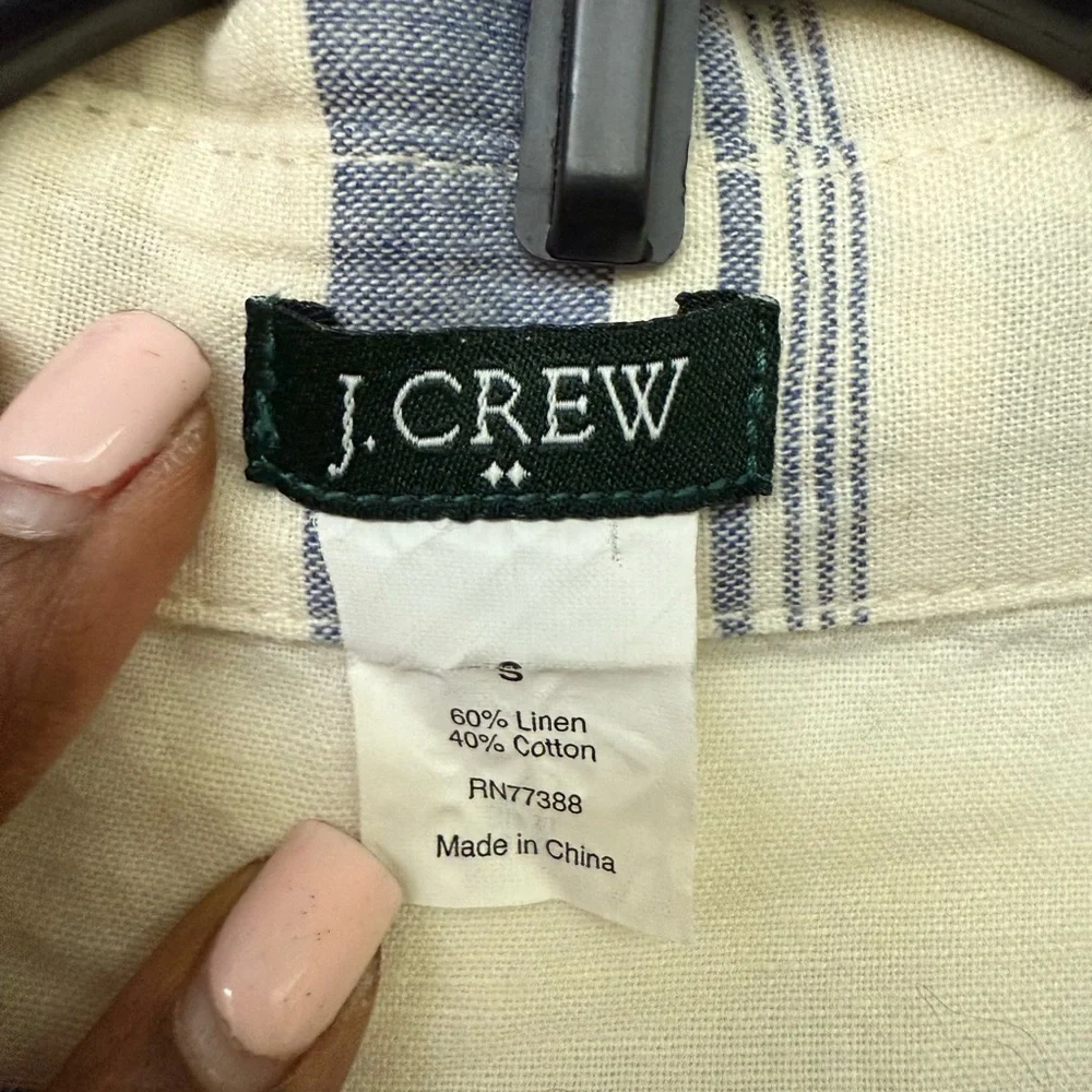 J.Crew Blue and Cream Striped Pullover Size S